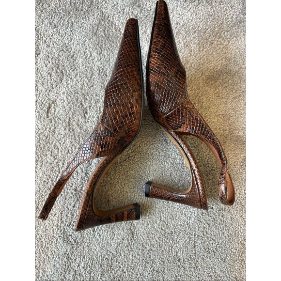 NWOB Anthropologie sling back pumps in multi snakeskin, Sz38 $169 - Picture 6 of 8